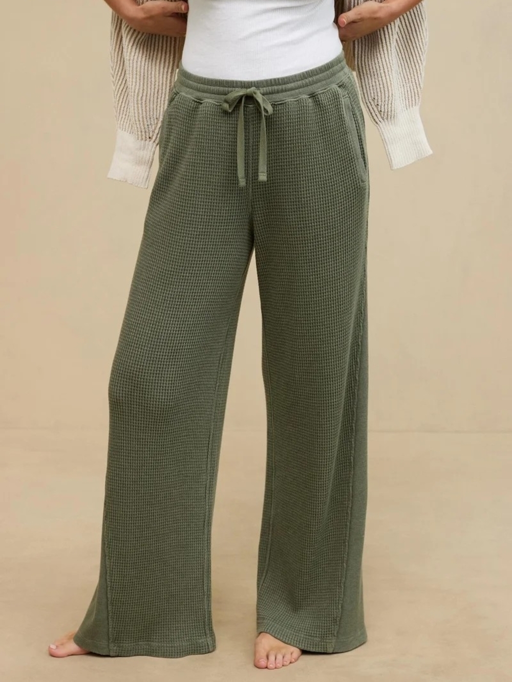 Aerie Casual Waffle Wide Leg Skater Pant
